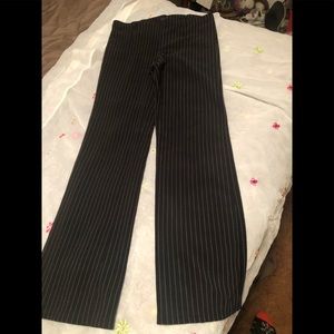 Black pinstripe pants